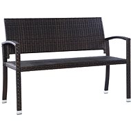Garden Bench 122cm Polyratan Brown - Garden Bench
