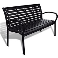 Garden Bench 125cm Steel and WPC Black - Garden Bench