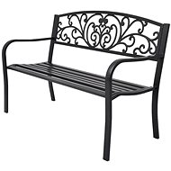 Garden Bench 127cm Cast Aluminium Black - Garden Bench