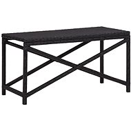 Garden Bench 80cm Polyrattan Black - Garden Bench