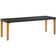 Garden Bench 80cm Polyrattan Black - Garden Bench