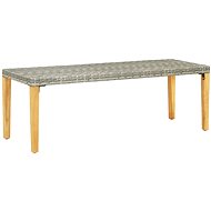 Garden Bench 80cm Polyrattan Grey - Garden Bench
