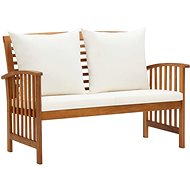 Garden Bench with Cushions 119cm Solid Acacia Wood - Garden Bench