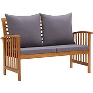 Garden Bench with Cushions 119cm Solid Acacia Wood - Garden Bench