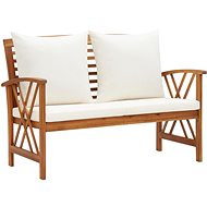 Garden Bench with Cushions 119cm Solid Acacia Wood - Garden Bench