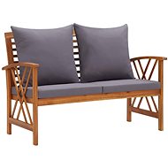 Garden Bench with Cushions 119cm Solid Acacia Wood - Garden Bench