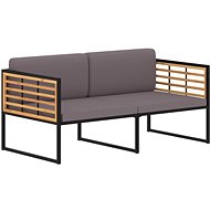 Garden Bench with Cushions 136cm Solid Acacia Dark Grey - Garden Bench