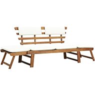 Garden Bench with Cushions 2-in-1 190cm Solid Acacia - Garden Bench