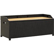 Garden Bench with Storage Space 120cm Polyratan Black - Garden Bench