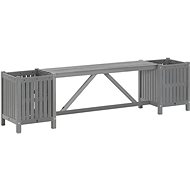 Garden Bench with 2 Boxes 150cm Solid Acacia Grey - Garden Bench