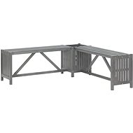 Garden Corner Bench with Box 117cm Solid Acacia Grey - Garden Bench