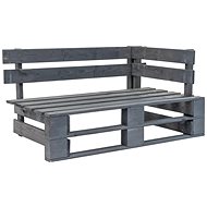 Garden Corner Bench made of Pallets Wood Grey - Garden Bench
