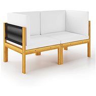 2-seater Garden Bench with Cushions Solid Acacia Wood 3068853 - Garden Bench