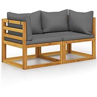 2-seater garden bench with dark gray cushions 3068851 - Garden Bench