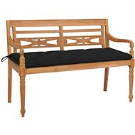 Batavia bench with black cushion 150 cm solid teak 3062203 - Garden Bench
