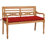 Batavia bench with red cushion 150 cm solid teak 3062202 - Garden Bench