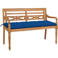 Batavia bench with blue cushion 150 cm solid teak 3062206 - Garden Bench