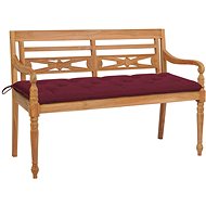 Batavia bench with wine cushion 150 cm solid teak 3062205 - Garden Bench