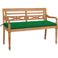 Batavia bench with green cushion 150 cm solid teak 3062201 - Garden Bench