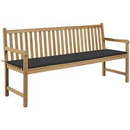 Garden Bench with  Cushion, Anthracite, 175cm, Solid Teak, 3062784 - Garden Bench