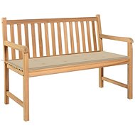 Garden bench with beige cushion 120 cm solid teak 3062679 - Garden Bench