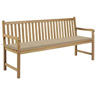 Garden Bench with Beige Cushion 175cm Solid Teak 3062787 - Garden Bench