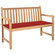 Garden Bench with Red Cushion 120cm Solid Teak 3062682 - Garden Bench