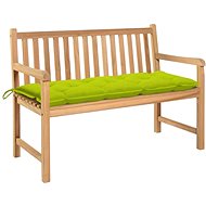 Garden Bench with Bright Green Cushion 120cm Solid Teak 3062702 - Garden Bench