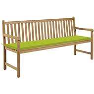 Garden Bench with Bright Green Cushion 175cm Solid Teak 3062795 - Garden Bench