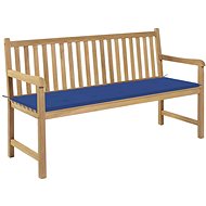Garden Bench with Royal Blue Cushion 150cm Solid Teak 3062713 - Garden Bench
