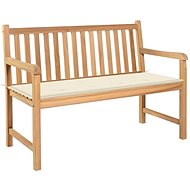 Garden Bench with Cream Cushion 120cm Solid Teak 3062678 - Garden Bench