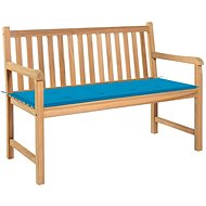 Garden Bench with Blue Cushion 120cm Solid Teak 3062680 - Garden Bench