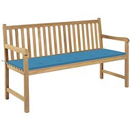 Garden Bench with Blue Cushion 150cm Solid Teak 3062707 - Garden Bench