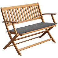 Garden bench with cushion 120 cm solid acacia wood 3064255 - Garden Bench