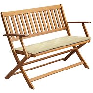 Garden bench with cushion 120 cm solid acacia wood 3064256 - Garden Bench