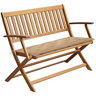 Garden bench with cushion 120 cm solid acacia wood 3064257 - Garden Bench