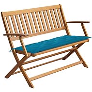 Garden bench with cushion 120 cm solid acacia wood 3064258 - Garden Bench