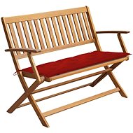 Garden bench with cushion 120 cm solid acacia wood 3064260 - Garden Bench