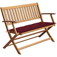 Garden bench with cushion 120 cm solid acacia wood 3064263 - Garden Bench