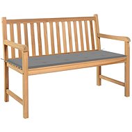 Garden Bench with Grey Cushion 120cm Solid Teak 3062677 - Garden Bench