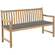 Garden Bench with Grey Cushion 150cm Solid Teak 3062704 - Garden Bench