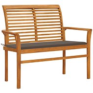 Garden bench with taupe cushion 112 cm solid teak 3062657 - Garden Bench