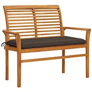 Garden bench with taupe cushion 112 cm solid teak 3062672 - Garden Bench