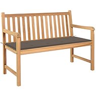 Garden Bench with Taupe Cushion 120cm Solid Teak 3062684 - Garden Bench