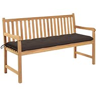 Garden Bench with Taupe Cushion 150cm Solid Teak 3062726 - Garden Bench