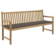 Garden Bench with Taupe Cushion 175cm Solid Teak 3062792 - Garden Bench