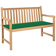 Garden Bench with Green Vushion 120cm Solid Teak 3062681 - Garden Bench