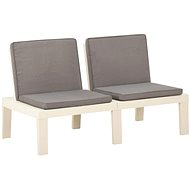 Garden bench with plastic cushion white 315848 - Garden Bench