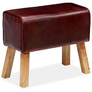 Lavička z pravé kůže hnědá 60 × 30 × 50 cm   - Lavice