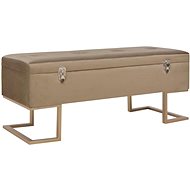 Lavice s úložným prostorem 105 cm béžová samet - Lavice